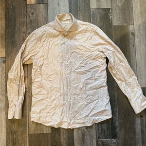 SuitSupply Men's Cream Button-Up Shirt